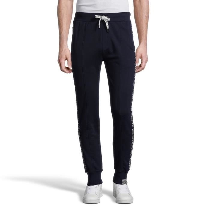 pantalon de jogging avec bandes contrastées cerruti 1881 benevento - bleu marine