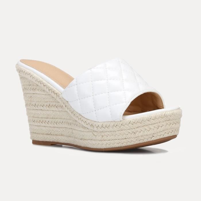 Mules blanches compensées online