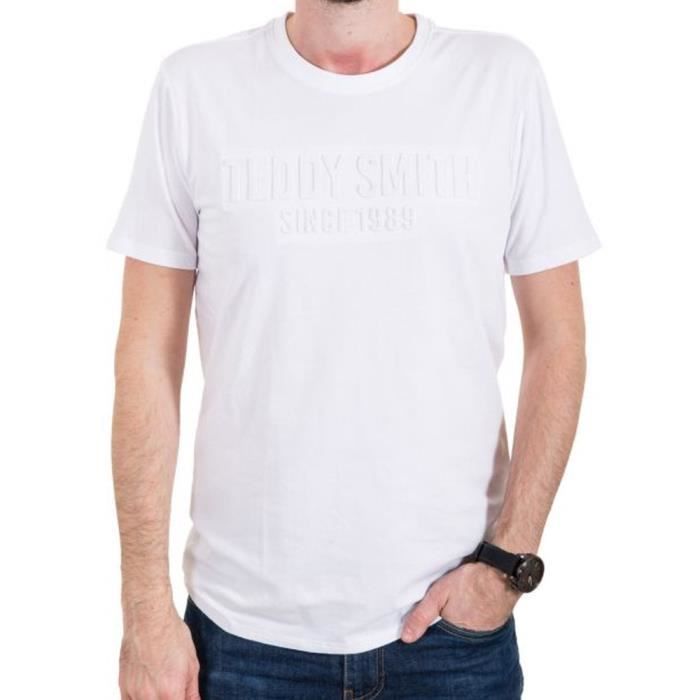 Teddy Smith Teven MC – T-shirt Uomo, Girocollo, Manica Corta, Con Ricamo Frontale
