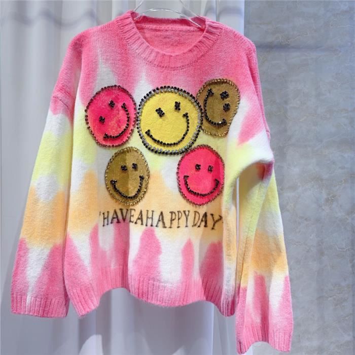 Sweat smiley® world fille rose pâle Vertbaudet | La Redoute