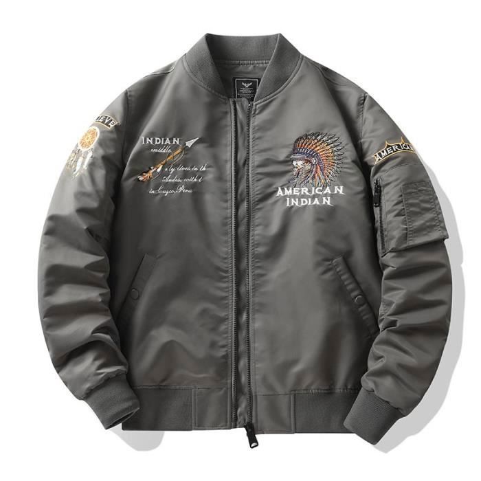 Veste Aviateur Homme - Col Montant, Coupe Bomber, Pour Automne Et Hiver, Polyester, Plusieurs Tailles