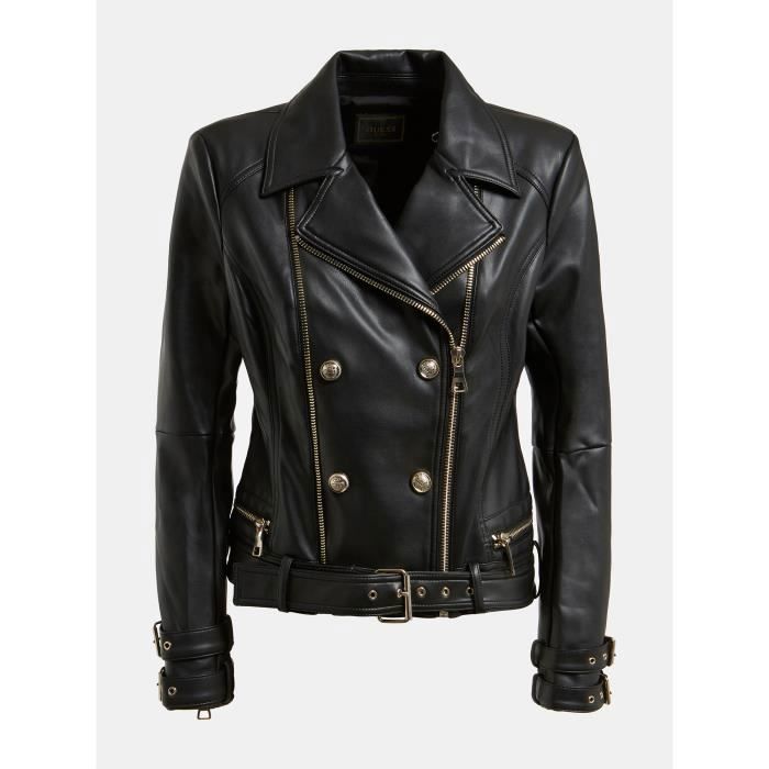 Veste en cuir femme Guess Olivia jet black multi 2XS Jet black
