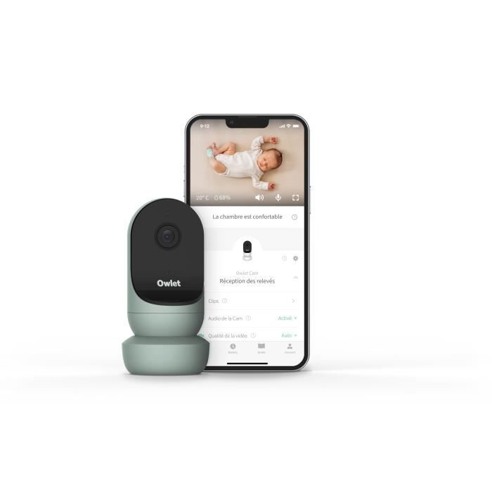 Babyphone Owlet Cam 2 Vidéo HD Sleepy sage Cdiscount Puériculture