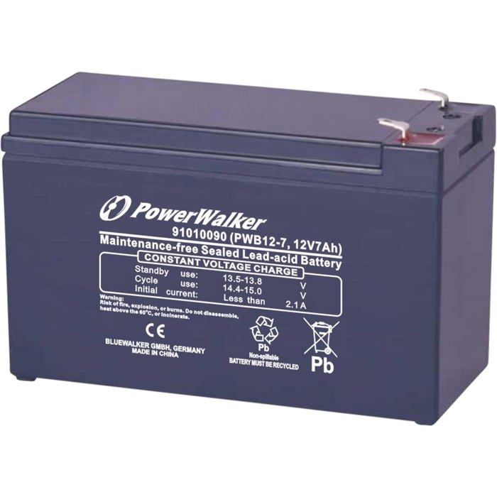 Batterie - BlueWalker - PWB12-7 - 7 Ah - 12 V - Acide de plomb scellé (VRLA)
