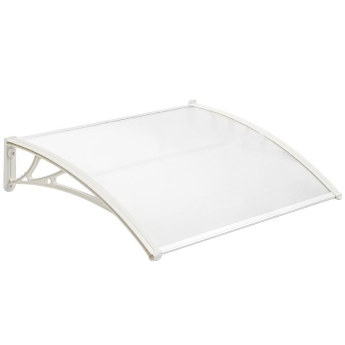 Auvent Invisible Polycarbonate Porte/Fenêtre 40x60 Cm – Marquise Protection Pluie Toit Abri Transparent