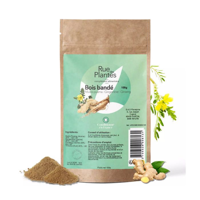 Poudre De Bois Bandé 100g - Aphrodisiaque Naturel - Vasodilatateur - Homme/Femme