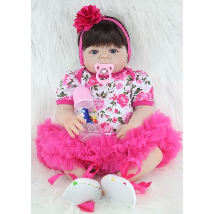 Poupée Reborn ZIYIUI en silicone de 55cm, réaliste et magnétique, pour enfants à partir de 3 ans - Jeux - Jouets