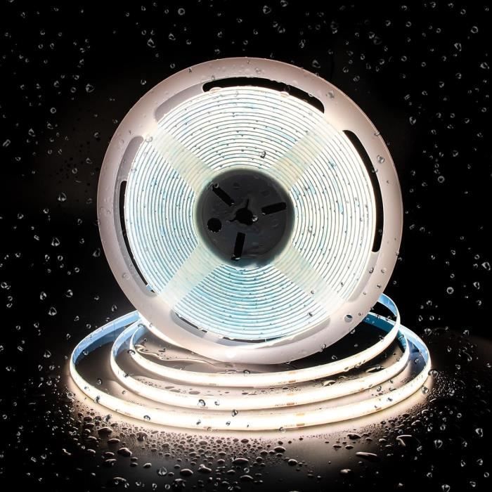 Bande Led Cob Blanc Naturel 4000K Étanche Ip65, 10M 4800Leds Dc24V