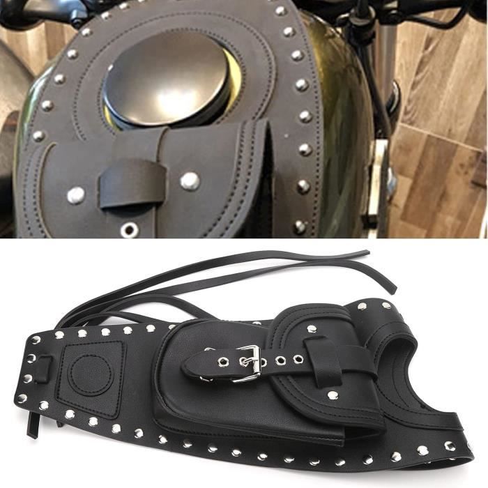 Sacoche De Réservoir Moto 7 Pouces – Étui Pour Téléphone, Universelle, Neuf, Cuir Synthétique Noir