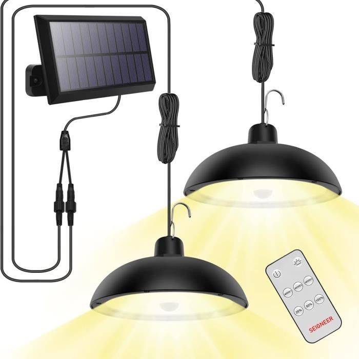 Lampe Solaire Exterieur 78 LED 4 Mode Lampe Solaire avec Capteur de Mouvement TéLéCommande 360° Panneau Solaire Réglable