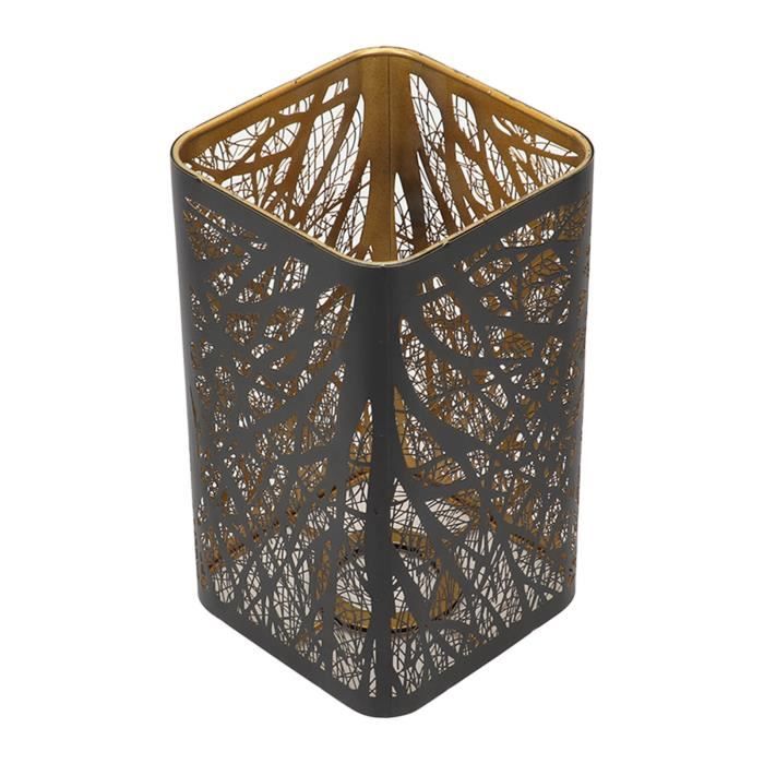 Abat-jour Métallique Creux Vintage Noir Et Or Cocoarm – Design Ajouré, Double Usage E27/E14 – Pour Lampe Bureau Ou Plafond