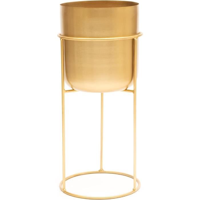 Support Pour Plantes HowHomely 40cm - Design Loft Métal Doré, Intérieur/extérieur