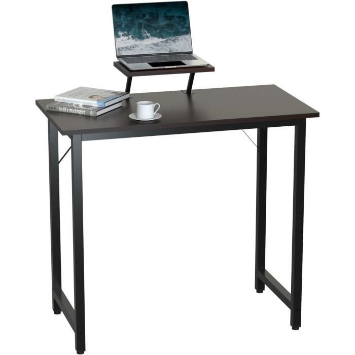PIPIPOXER Bureau d'Ordinateur 80x40x75cm, Table de Bureau avec Support  d'Écran PC Gaming Table, Bureau d'Écriture, Cadre en Métal, pour Étudier