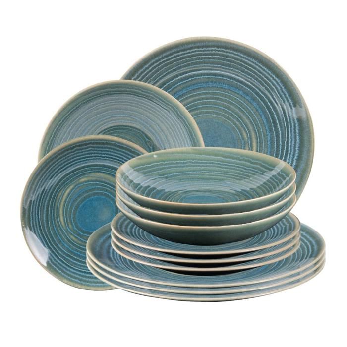 Service dassiettes 12 pièces Moon lagon - Table Passion
