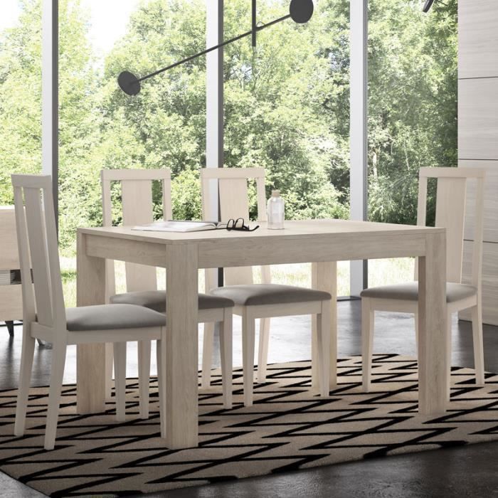 Ensemble Table Chaises Bois Clair Camelia L 130 180 X L 85 X