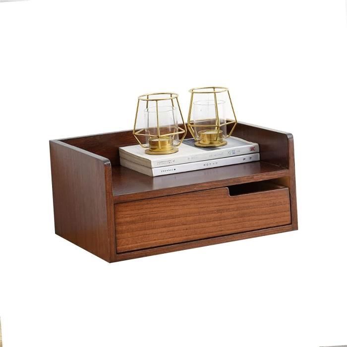 Organiseur De Bureau Vintage En Bois 2 Tiroirs - Rangement Rustique Pour Bijoux Et Fournitures