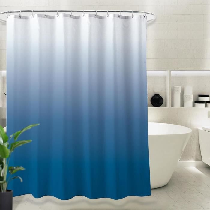 JIAMELUCK Rideau De Salle De Bain Dégradé Noir Et Blanc 180x240cm - Imperméable Polyester Avec 12 Crochets