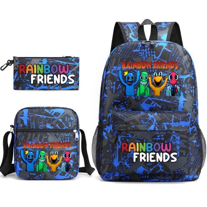 Sac à Dos Rainbow Friends Enfant - 3 Pièces (Sac, Lunch Bag, Trousse) - Impression 3D, Polyester