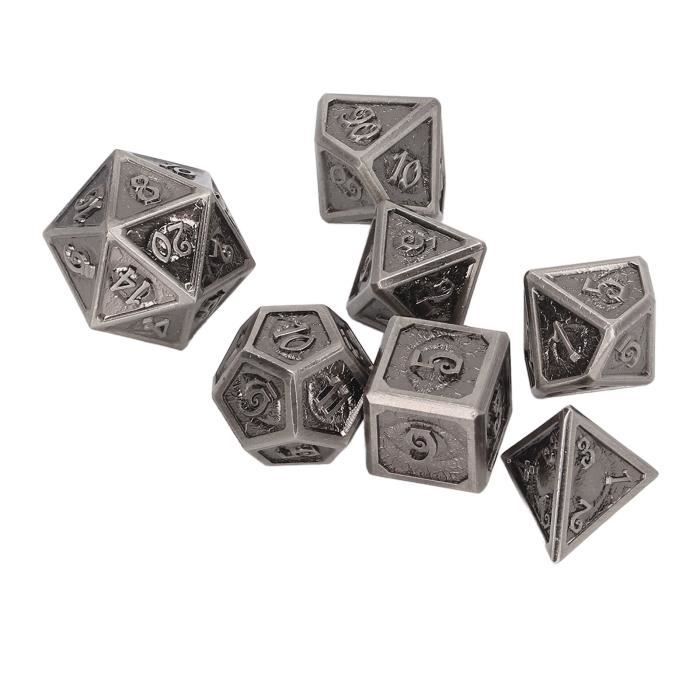 VGEBY – Lot De 5 Dés En Métal Alliage Alu + Boîte – Jeu De Table Poker – Cadeau Noël (Boîte Rectangulaire Dorée)