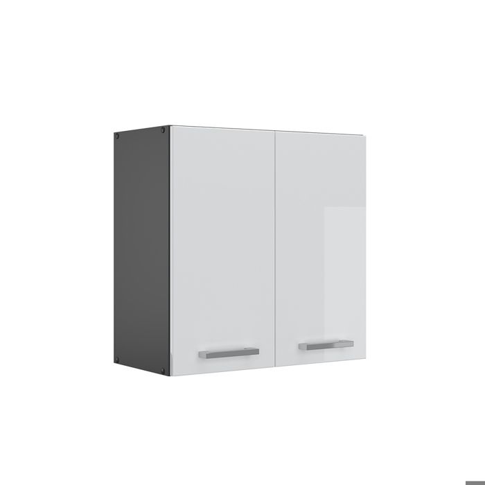 meuble de cuisine - vicco - r-line - anthracite/blanc brillant - 60x31x60 cm - porte(s)