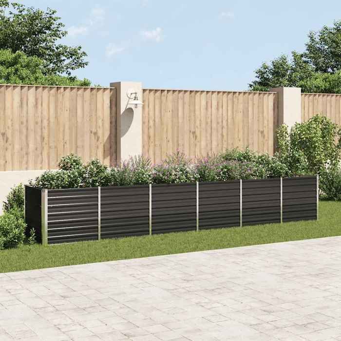 vidaXL Lit surélevé de jardin Acier galvanisé 480x80x77 cm Anthracite