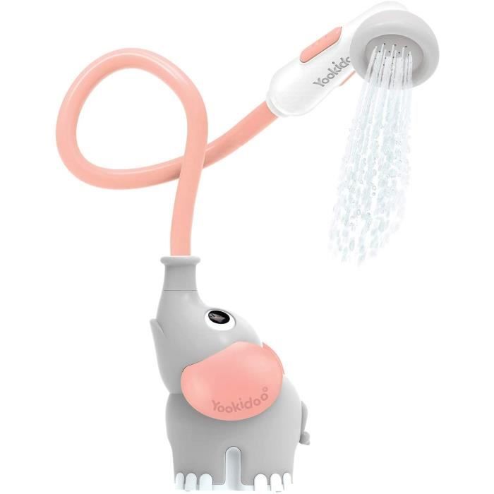 YOOKIDOO - Douchette Bain Éléphant Rose - Jouet Bain bébé - Jeu Bain et Douche Yookidoo - Eveil des sens