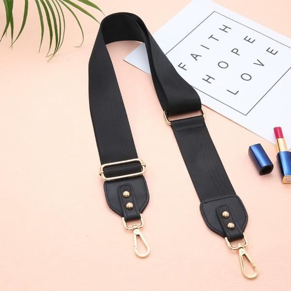 WACH AUF 2 Pièces Sangle PU Cuir Ajustable 60-115cm - Bandoulière Noire Et Brune