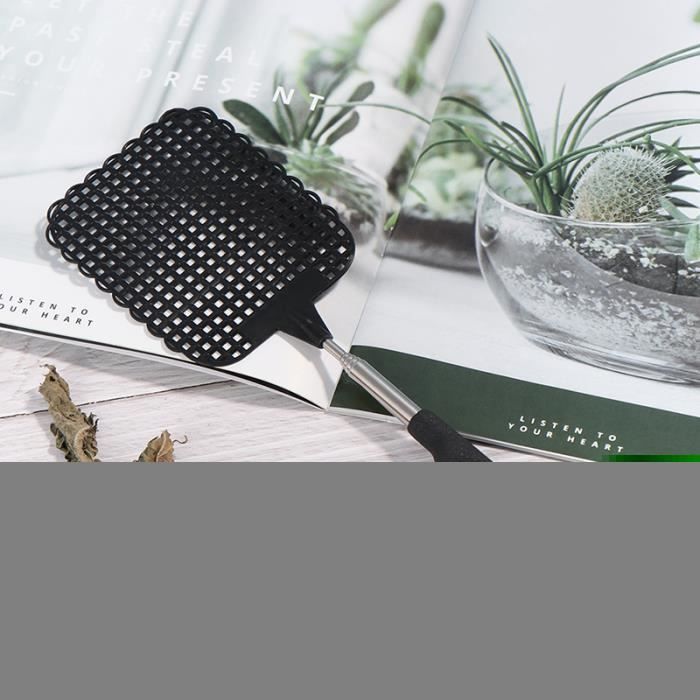 Presse-mouche Télescopique Extensible Jusqu'à 58 Cm - Version Robuste Pour éliminer Mouches Et Moustiques