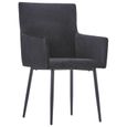 226087 - Design Furniture | Lot de 2 Chaises de salle à manger avec accoudoirs - Chaise de cuisine Chaise à dîner Noir Velours-1