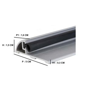 Seuil De Porte Alu Bilcocq PG 16 - 1 Mètre Avec Joint - Pour Porte D'entrée