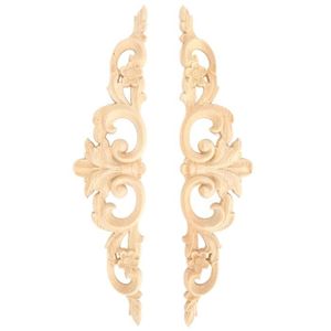 8 Appliques Bois Sculpté SUPERFINDINGS - 60x60mm | Déco Meuble Style Européen - À Peindre DIY