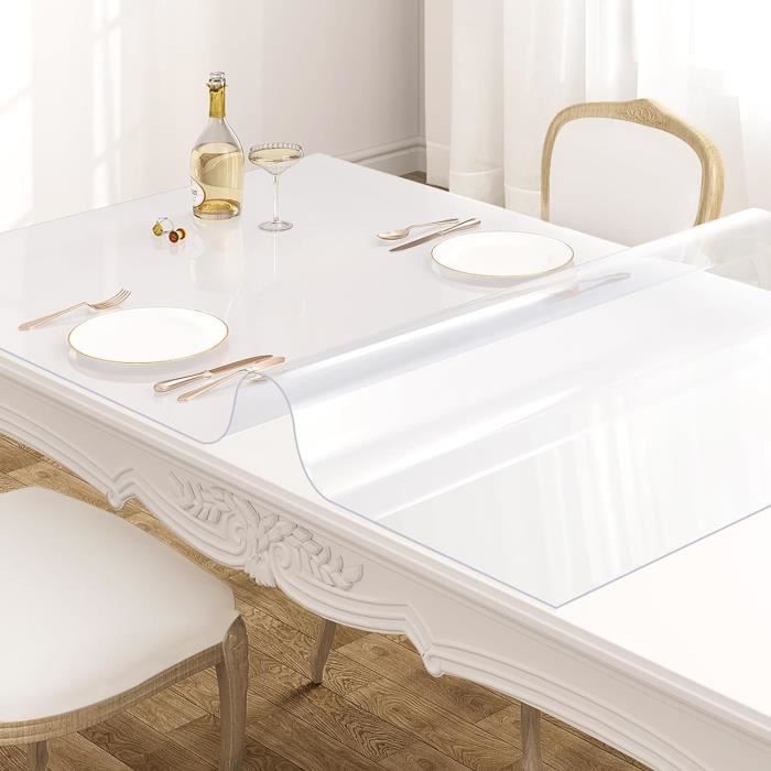 Protection de table ronde transparente pour table de salle à manger -  diamètre : 90 cm - épaisseur : 1,5 mm - en pvc transpar[453] - Cdiscount  Maison