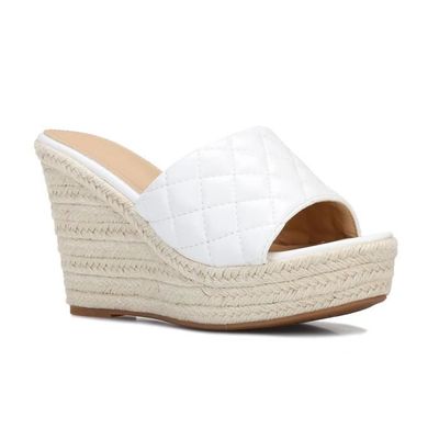 Mules sales compensées blanches
