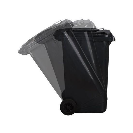 JESTIC Poubelle à Roulettes 120 Litres Bleu - Robuste Avec Roues Caoutchouc Pleines Pour Déchets Et Recyclage Tri Sélectif
