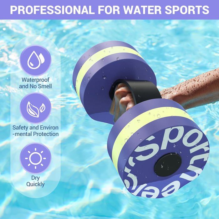 Lot de 2 haltères aquatiques en mousse EVA pour piscine - équipement