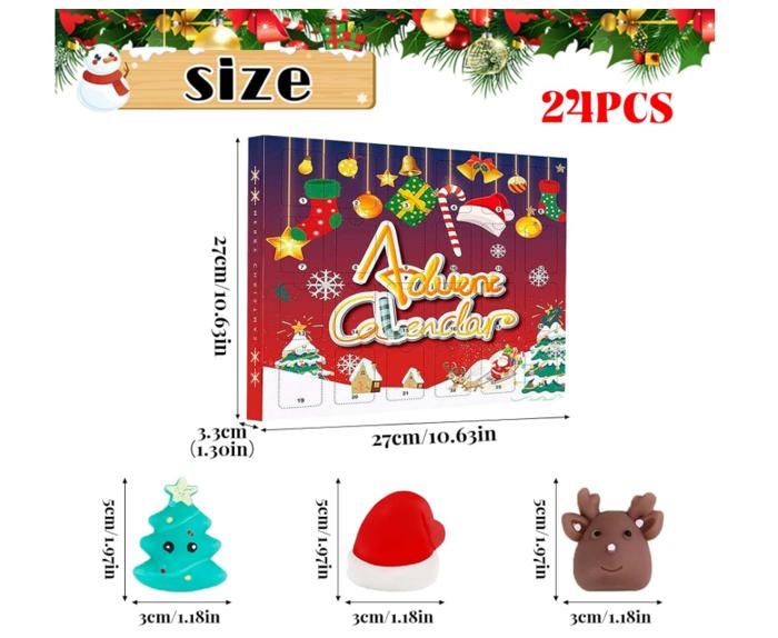 Calendrier De L'Avent 2024 - 24 Jouets Mochi Squishy Surprises - Cadeau Noël Enfant 3-9 Ans - KAHEIGN