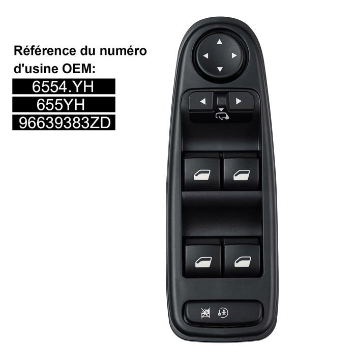 Interrupteur Lève-vitre Avant Gauche Pour Citroën C4 I - Commande Vitres Et Rétroviseurs (Ref 6554HE)