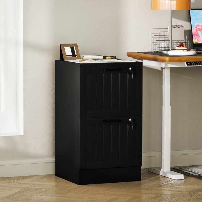 Caisson De Bureau à Roulettes Avec Tiroir Placard Et Niche Pour Documents Et Dossier Suspendu 40 X 35 X 60 Cm Chene 99061593
