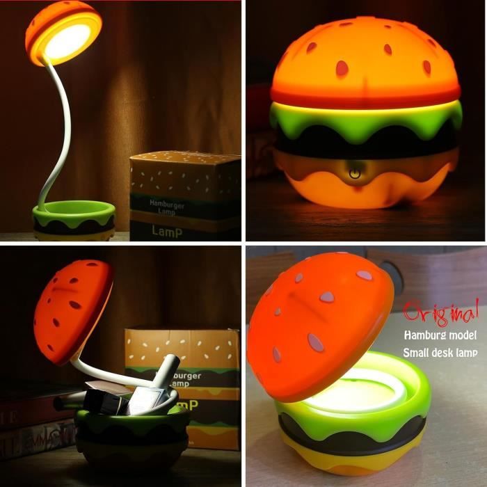 1 Veilleuse Hamburger Fantaisie, Une Mini Lampe De Table, Une Lampe De  Lecture, Une Lumière Ambiante –
