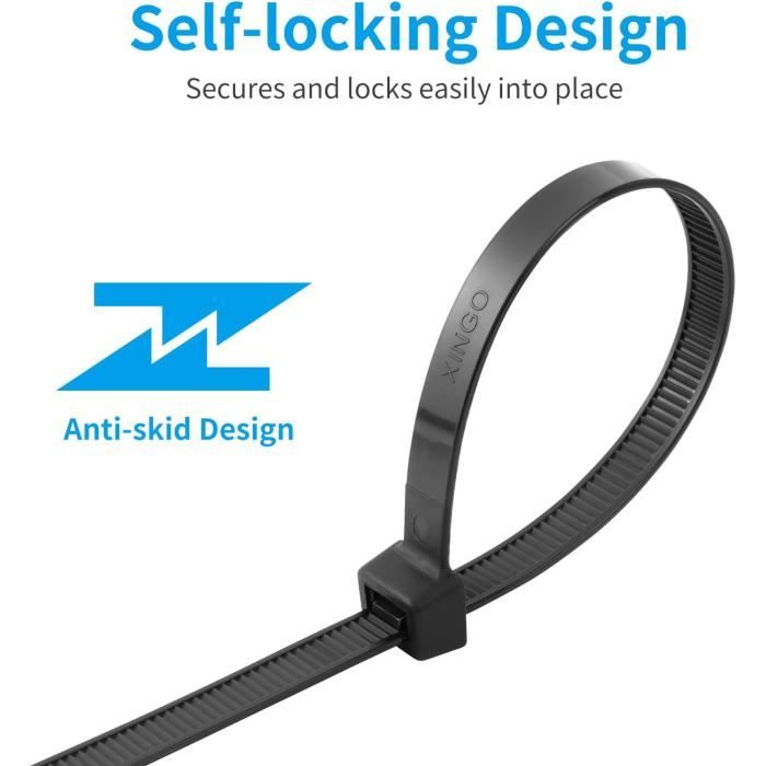 100 Pièces Noir Large Attaches De Câble, Extra Longue 500Mm X 9Mm Cde