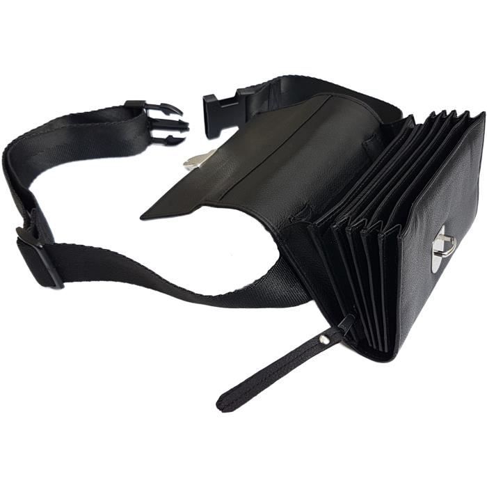 Portefeuille Serveur Sacoche Banane Monnayeur En Cuir Véritable