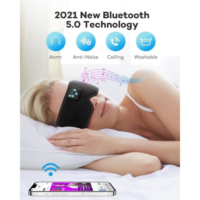 Masque de Sommeil Bluetooth 5.0, 3D Masque de Nuit,Casque Anti Bruit pour  Dormir de qualité