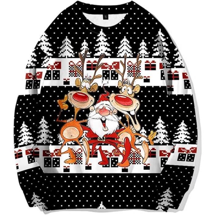 Ugly Pull Noel Rigolo Femme Hiver, Drole Pull De Noel Femmes,Pull Noel Moche ,Pull Noel Famille Assortis,Pull Noel Famille,Noel Sweat Polaire Hiver Chaud Sweatshirt Femme A Manche Longues