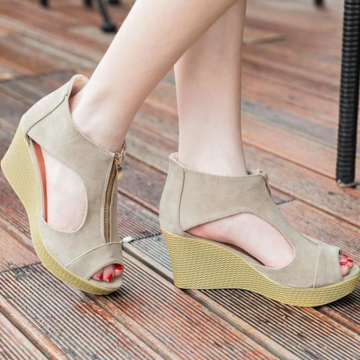 Escarpins talon discount compensé