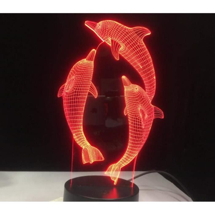Lampe 3D personnalisable en forme de bébé Dauphin