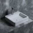 Vasque à poser rectangulaire en céramique blanche Starbath Plus - Dimensions 45 x 42 x 10 cm-2