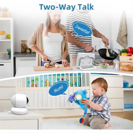 Babyphone vidéo numérique sans fil caméra écran couleur de 4.3 pouces  veilleuse à activation sonore Audio bidirectionnel - Cdiscount Puériculture  & Eveil bébé