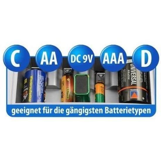 Chargeur de piles universel Energizer pour accus AA AAA C D 9V