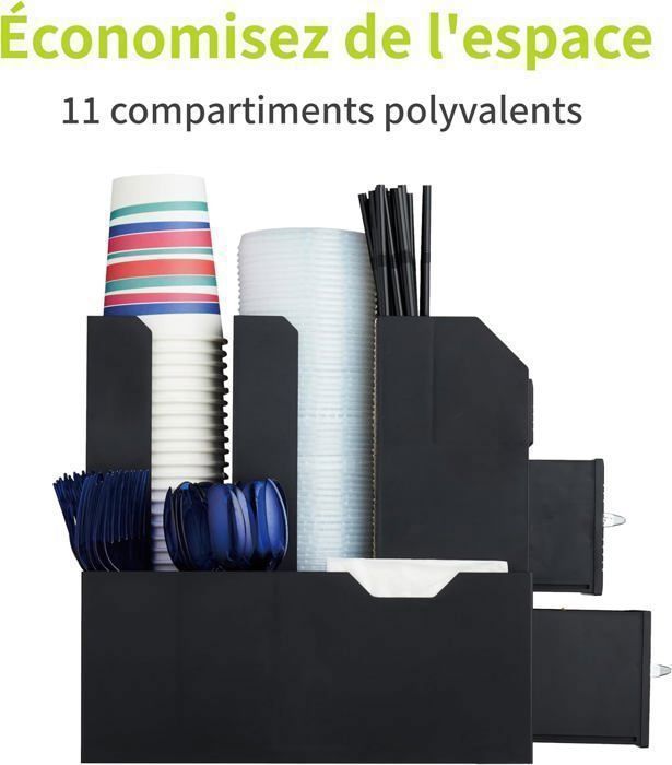 Panier à Capsules De Café TIEMORE - Organisateur Dosettes Design Tasse Métal Noir - Rangement Café