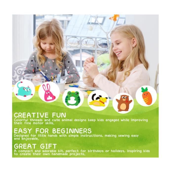 Lot De 4 Kits De Couture Pour Enfants – Feutrine Prédécoupée, Projets De Sacs à Main – Débutants Dès 8 Ans – Cadeau DIY Créatif